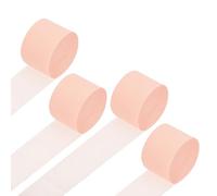 Rebower Crepe Paper Roll, 4 Rolls 328ft Peach Pink Crepe Paper Streamers, [for Party Streamer Decorations] - (1.8 Inch x 82 ft/Roll)