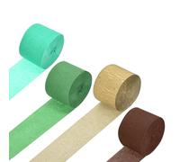 Rebower Crepe Paper Roll, 8 Rolls 656ft Crepe Paper Streamers, [for Party Streamer Decorations] - (1.8 Inch x 82 ft/Roll) / Gold, Brown, Deep Green, Lime Green