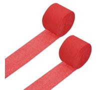 Rebower Crepe Paper Roll, Bright Red Crepe Paper Streamers Sheets, [for Party Streamer Decorations, Birthday Party] - 1.8 Inch x 82 ft / 2 Roll