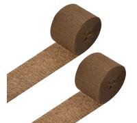 Rebower Crepe Paper Roll, Brown Crepe Paper Streamers Sheets, [for Party Streamer Decorations, Birthday Party] - 1.8 Inch x 82 ft / 2 Roll