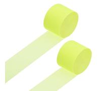 Rebower Crepe Paper Roll, Fluorescent Yellow Crepe Paper Streamers Sheets, [for Party Streamer Decorations, Birthday Party] - 1.8 Inch x 82 ft / 2 Roll
