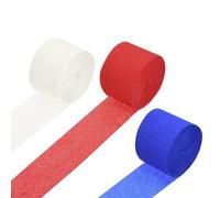 Rebower Crepe Paper Roll, Independence Day Theme Crepe Paper Streamers Sheets, [for Party Streamer Decorations, Birthday Party] - 1.8 Inch x 82 ft / 3 Roll