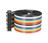Rebower Flat Ribbon Cable IDC Wire Flexible Rainbow Stranded with F/F Connector B Type, [for 3D Printer, Monitor, Consoles, Displayed Projects] - 46" 20 Pins/Colorful / 1 Pcs