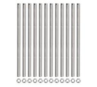 Rebower Fully Threaded Rod (with 12 Pcs Hex Nuts),Stainless Steel Fully Threads Studs[for Assembly Fastening] - M5 x 350mm,0.8mm Pitch/ Silver/ 12 Pcs