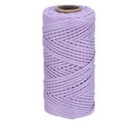 Rebower Macrame Cord 4mm x 100 M, Natural Cotton Macrame Rope Twisted Macrame Yarn [for Plant Hangers Wall Hanging Crafts Knitting] - Light Purple