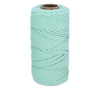 Rebower Macrame Cord 4mm x 100 M, Natural Cotton Macrame Rope Twisted Macrame Yarn [for Plant Hangers Wall Hanging Crafts Knitting] - Water Blue
