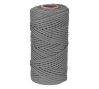 Rebower Macrame Cord 4mm x 100 M, Natural Cotton Macrame Rope Twisted Macrame Yarn [for Plant Hangers Wall Hanging Crafts Knitting] - Dark Gray