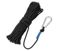 Rebower Nylon Anchor Rope with Hook,1/4"x49ft Hollow Braided Polypropylene Rope Cord Floating Line Boat Ropes,[for Docking Pool]-Black
