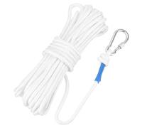 Rebower Nylon Anchor Rope with Hook,5/16"x49ft Hollow Braided Polypropylene Rope Cord Floating Line Boat Ropes,[for Docking Pool]-White