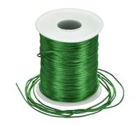 Rebower Nylon Satin Cord 1.5mm, 100m Nylon String for Bracelet Braided Thread [for Jewelry Making Necklace Chinese Knot Craft] - Green