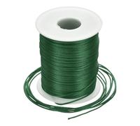 Rebower Nylon Satin Cord 1.5mm, 100m Nylon String for Bracelet Braided Thread [for Jewelry Making Necklace Chinese Knot Craft] - Dark Green