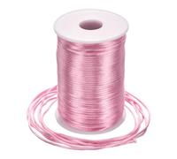 Rebower Nylon Satin Cord 2.5mm, 100m Nylon String for Bracelet Braided Thread [for Jewelry Making Necklace Chinese Knot Craft] - Pink