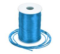 Rebower Nylon Satin Cord 2.5mm, 100m Nylon String for Bracelet Braided Thread [for Jewelry Making Necklace Chinese Knot Craft] - Lake Blue