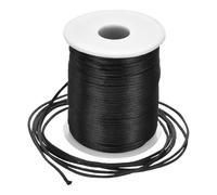 Rebower Nylon Satin Cord 2mm, 100m Nylon String for Bracelet Braided Thread [for Jewelry Making Necklace Chinese Knot Craft] - Black