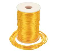 Rebower Nylon Satin Cord 3mm, 50m Nylon String for Bracelet Braided Thread [for Jewelry Making Necklace Chinese Knot Craft] - Golden Yellow