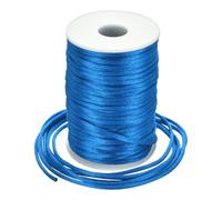 Rebower Nylon Satin Cord 3mm, 50m Nylon String for Bracelet Braided Thread [for Jewelry Making Necklace Chinese Knot Craft] - Lake Blue