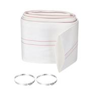 Rebower Pool Backwash Hose, 5 Inch x 30ft Reinforced Drain Hose PVC Lay Flat Water Discharge Pump Hoses for Pool Filter Swimming Pump, with 2pcs Clamps, White
