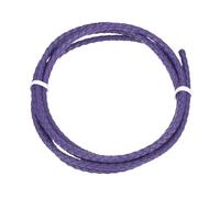 Rebower Round Braided Leather Cord 3mm Bolo Leather Cord String Rope for Jewelry Making, Necklaces, Bracelets, Wraps, Crafts, 1m/3.3Ft, Purple