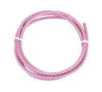 Rebower Round Braided Leather Cord 3mm Bolo Leather Cord String Rope for Jewelry Making, Necklaces, Bracelets, Wraps, Crafts, 1m/3.3Ft, Pink