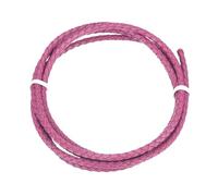 Rebower Round Braided Leather Cord 3mm Bolo Leather Cord String Rope for Jewelry Making, Necklaces, Bracelets, Wraps, Crafts, 1m/3.3Ft, Rose Red
