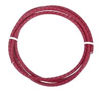 Rebower Round Braided Leather Cord 4mm Bolo Leather Cord String Rope for Jewelry Making, Necklaces, Bracelets, Wraps, Crafts, 1m/3.3ft, Rose Red