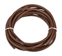 Rebower Round Braided Leather Cord 4mm Bolo Leather Cord String Rope for Jewelry Making, Necklaces, Bracelets, Wraps, Crafts, 5m/16.4ft, Medium Coffee