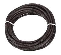 Rebower Round Braided Leather Cord 4mm Bolo Leather Cord String Rope for Jewelry Making, Necklaces, Bracelets, Wraps, Crafts, 5m/16.4ft, Dark Coffee