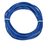 Rebower Round Braided Leather Cord 4mm Bolo Leather Cord String Rope for Jewelry Making, Necklaces, Bracelets, Wraps, Crafts, 5m/16.4ft, Deep Blue