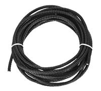 Rebower Round Braided Leather Cord 5mm Bolo Leather Cord String Rope for Jewelry Making, Necklaces, Bracelets, Wraps, Crafts, 5m/16.4ft, Black