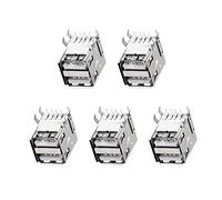 Rebower USB PCB Socket Type-A 8Pin Horizontal 90 Degree Inline Connector Dual Port Female [For Mini USB Application] - 1.5A / Silver Black / 5Pcs