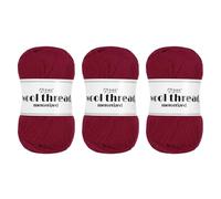 Rebower Wool Yarn,100% Wool Soft Knitting Yarn [for Hand DIY Bag Cushion Crocheting Knitting Project Home Decor] -3 Skeins of 150g/5.29oz(Per Skein 50g/109yards)/Wine Red