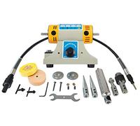 Rebrisbol Jewelry Buffer Polisher Bench Buffer Polisher with Accessories Multi-Function Electric Lathe Grinder for DIY Jewelry, Wood, Dental, Amber, Metal, Jade