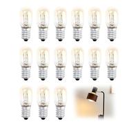 REBUCINA 15 Pack Fridge Bulb 15w Screw,Fridge Light,Fridge Bulb,Fridge Light Bulbs,15w E14 Screw Salt Lamp Bulbs,for a Variety of Household Appliances Such as Wax Heaters (Warm Yellow)