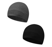 2 Pcs Skull Caps Beanie, Unisex Lightweight Night Cap, Multifunctional Thin Cotton Beanie Hat Soft, Winter Warm Windproof Cap, Cycling Helmet Liner Cap, for Running, Chemo, Sleeping, Cycling