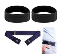REBUCINA 3pcs No Buckle Belts for Men Women,Velcro Belt Straps,Side Tactical Waistband,Adjustable Invisible Buckle Waist Belt,Buckleless Belts,with 1 Navy Blue Seamless Belt