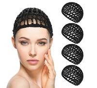 REBUCINA 4 PCS Hair Wrap, Hair Nets for Sleeping in, Hair Nets for Women, Soft Reusable Mesh Hair Net for Women Men, Night Sleeping, Thick, Long, Short, Curls, Hair