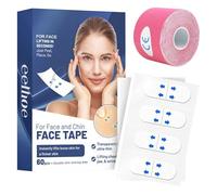 REBUCINA 40 Pcs Face Lift Tape Invisible,Face Lift Tape, Invisible Lift Tape Instant Tightening Sticker Waterproof Face Lift with 1 Volume Sports Patch Tape for Double Chin Neck and Face Wrinkle