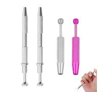 REBUCINA 4Pcs 4 Prongs Grabber for Tiny Piercing Ball Piercing Ball Grabber Tool 4 Claw Piercing Pen Mini Grabber Pen Stainless Steel Piercing Ball Holder Jeweler Pickup Tool Small Parts(Pink&Silver)