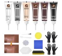 REBUCINA Leather Repair Kit 6 Colors,Leather Filler,Faux Leather Repair Kit,Leather Repair Cream,Leather Colour Restorer,for Leather Scratch,Car Seat,Sofa