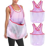 REBUCINA Portable Clothes Drying Apron,2 PCS Laundry Apron with Pouch,with Cross Straps,Large Capacity Waterproof Laundry Bib Apron,for Drying Clothes,Picking Fruits(Lavender)
