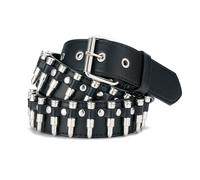 REBUCINA Studded Punk Belt, Black, One Size, Unisex-Adults, Faux Leather, Y2K/Emo/Goth Style, Perfect for Jeans, Dresses or Special Occasions