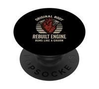 Rebuilt Engine Open Heart Surgery Recovery Survivor Men PopSockets Adhesive PopGrip