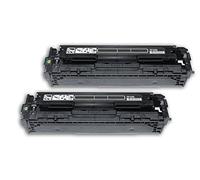 Rebuilt for HP Color Laserjet CM 1312 NFI MFP - 125A / CB540AD - Toner Set 2X Black - for Approx. 2 x 2.200 Pages (5% Coverage)