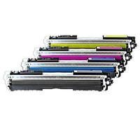 Rebuilt for HP LaserJet Pro 100 Color MFP M 175 nw - CE310A - CE313A - Toner Set Black, Cyan, Magenta, Yellow - For approx. 1 x 1.200 & 3 x 1.000 Pages (5% Coverage)