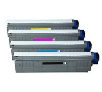 Rebuilt for OKI C 8600 DTN - C8600 / 43487709-43487711 - Toner Set Black, Cyan, Magenta, Yellow - For approx. 4 x 6.000 Pages (5% Coverage)