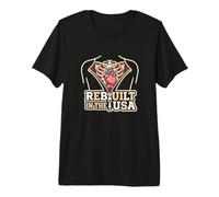 Rebuilt in The USA Open Heart Surgery Survivor Recovery Premium T-Shirt