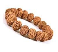 REBUY 9 Mukhi Rudraksha Bracelet for Men & Women | Original & Certified Natural Rudraksha Beads | Stretchable Spiritual Bracelet for Protection, Positive Energy, and Meditation