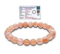 REBUY Citrine Bracelet | Natural Crystal Healing Gemstone Attracts Wealth & Success, Promotes Positivity & Confidence | Certificate of Authenticity Natural Citrine Stone Bracelet for Men & Women | 8mm