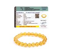 Rebuy Yellow Citrine Bracelet for Men & Women Certified Natural Stone Healing Crystal Citrine Bracelet Adjustable Bead Size 8 MM | Stone of abundance and prosperity