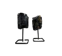 REBUYUk Natural Black Natural Raw Tourmaline Stone for Protection, Grounding and Energy Shield, home gift, crystal gift and Spiritual Decor